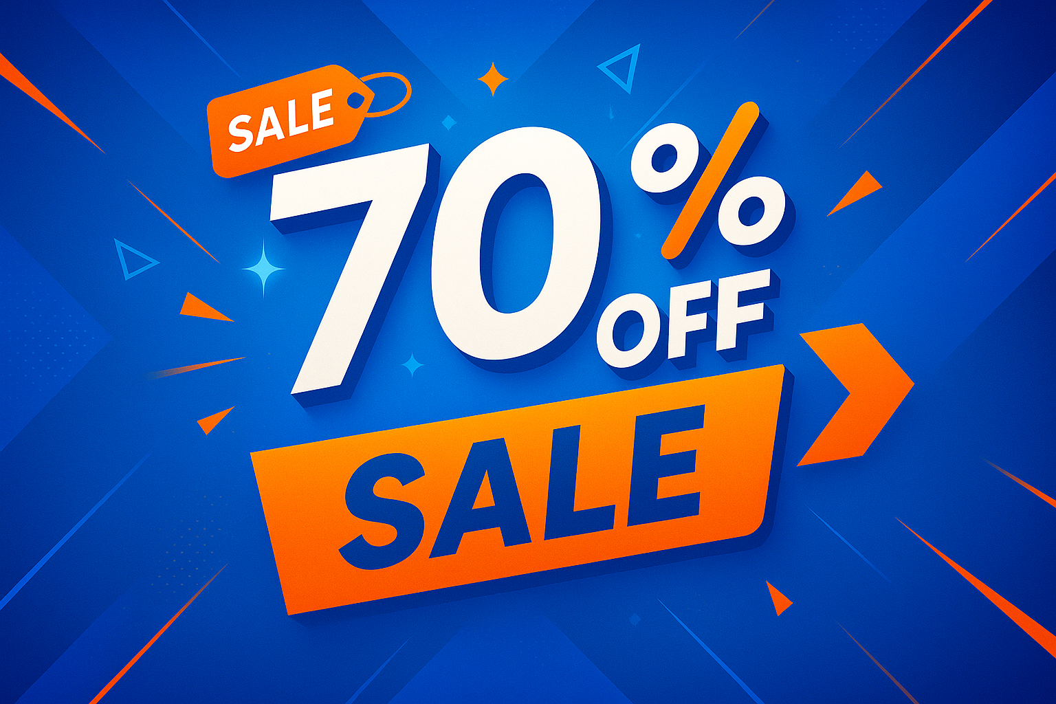 create cool banner for my shopify store mentioning 70% off sales 