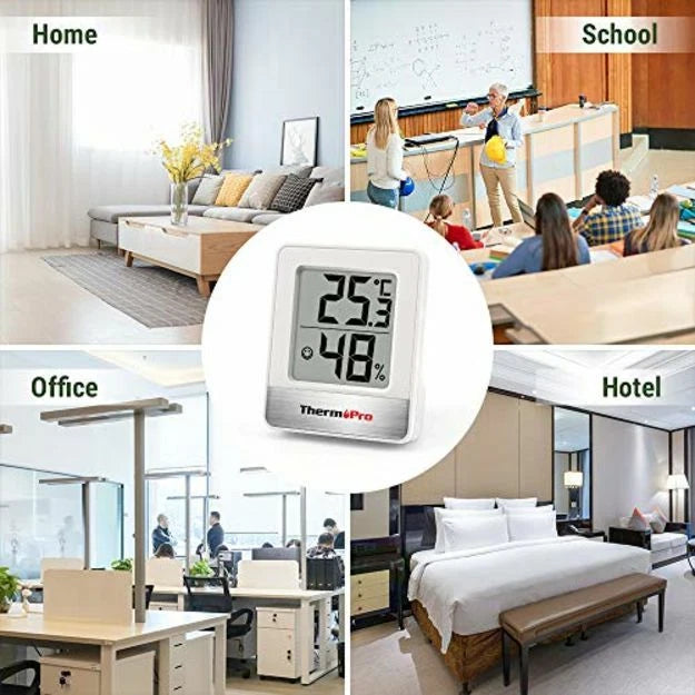 Digital Room Thermometer Indoor Hygrometer Mini Temp Monitor Humidity MeterWhite